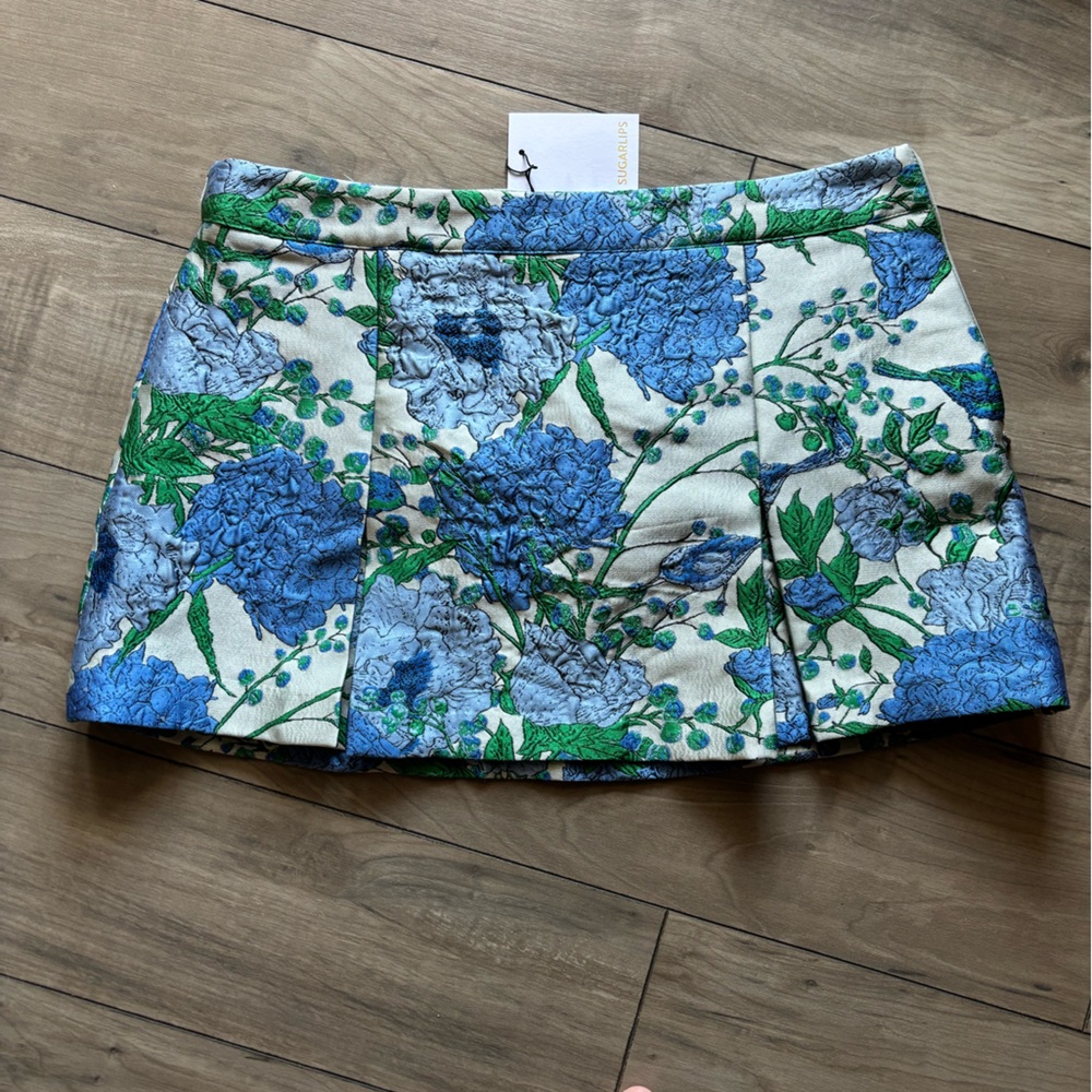 Sugarlips Floral Skirt in Blue and Green